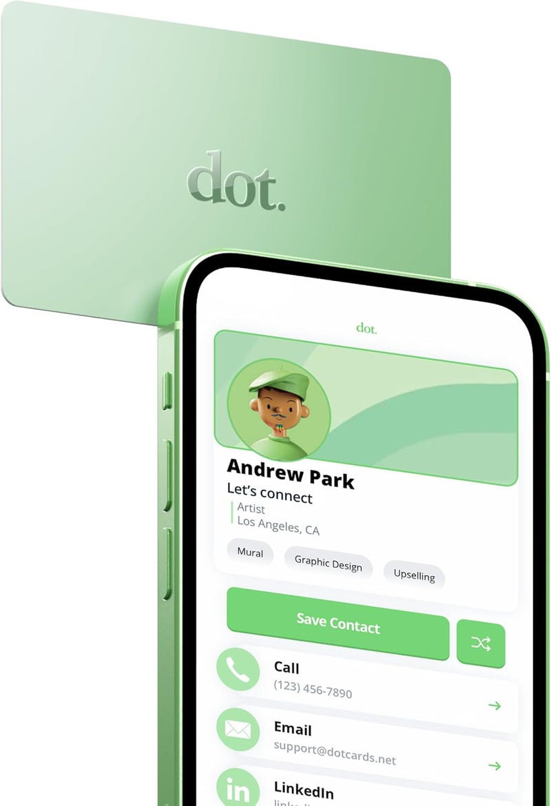 Dot . Card - Digital Business Card - Tap Compatible with iPhone & Android (Mint) - Image 1